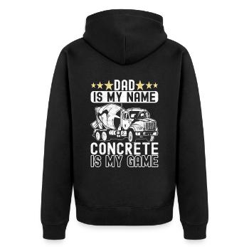 Construction workers Craftsmen Concrete workers - Unisex Premium Organic Zip Hoodie - black - Back - Nico (187cm)