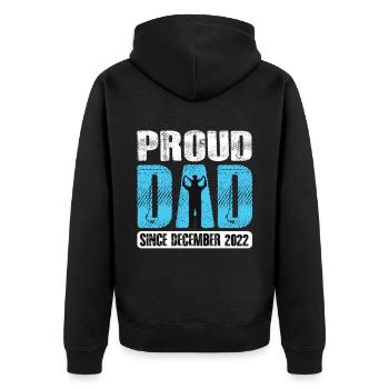 Proud Dad Since December 2022 - Unisex Premium Organic Zip Hoodie - black - Back - Nico (187cm)