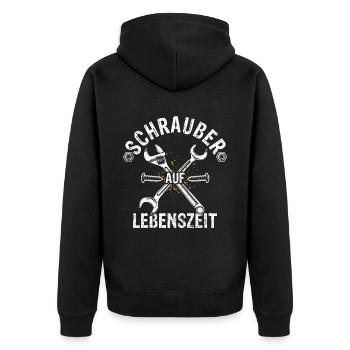 Garage Auto Tuning Tuner Lebenszeit Schrauber Mech - Unisex Premium Bio Zip Hoodie - Schwarz - Hinten - Nico (187cm)