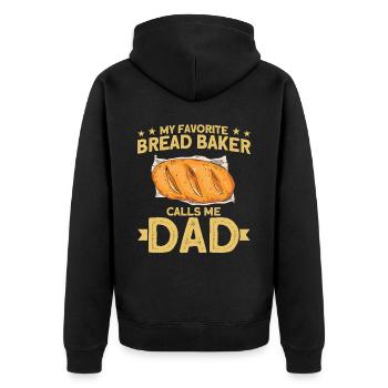 Bread Baking Gift Bakery Quote Baker - Unisex Premium Organic Zip Hoodie - black - Back - Nico (187cm)