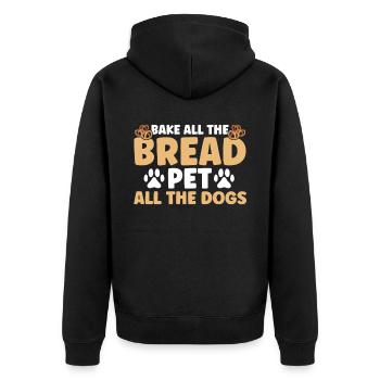 Bread Baking Gift Bakery Quote Baker - Unisex Premium Organic Zip Hoodie - black - Back - Nico (187cm)