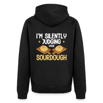 Bread Baking Gift Bakery Quote Baker - Unisex Premium Organic Zip Hoodie - black - Back - Nico (187cm)