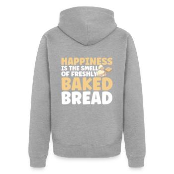 Bread Baking Gift Bakery Quote Baker - Unisex Premium Organic Zip Hoodie - heather grey - Back - Nico (187cm)