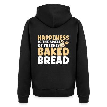 Bread Baking Gift Bakery Quote Baker - Unisex Premium Organic Zip Hoodie - black - Back - Nico (187cm)