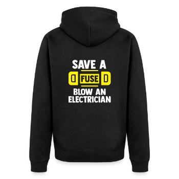 Electronics technician Electrician Electrical engineer - Unisex Premium Organic Zip Hoodie - black - Back - Nico (187cm)