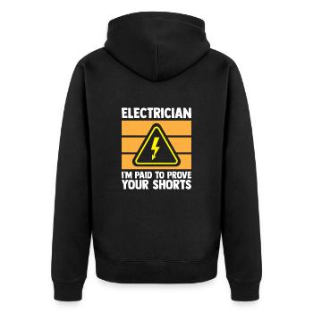 Electronics technician Electrician Electrical engineer - Unisex Premium Organic Zip Hoodie - black - Back - Nico (187cm)
