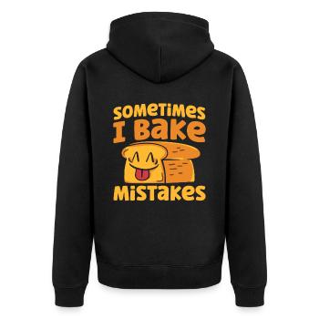Bread Baking Gift Bakery Quote Baker - Unisex Premium Organic Zip Hoodie - black - Back - Nico (187cm)