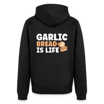 Bread Baking Gift Bakery Quote Baker - Unisex Premium Organic Zip Hoodie - black - Back - Nico (187cm)