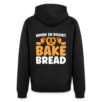 Bread Baking Gift Bakery Quote Baker - Unisex Premium Organic Zip Hoodie - black - Back - Nico (187cm)