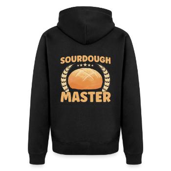 Bread Baking Gift Bakery Quote Baker - Unisex Premium Organic Zip Hoodie - black - Back - Nico (187cm)
