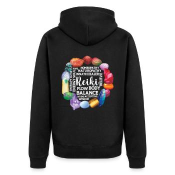 Praticien de Reiki - Veste à capuche bio Premium Unisexe - noir - Dos - Nico (187cm)