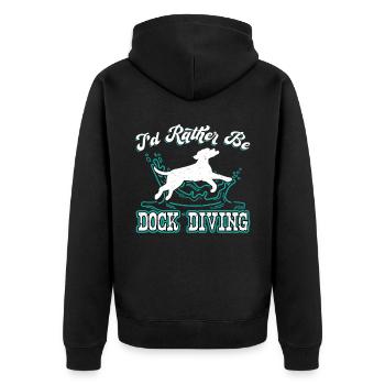 Ich Würde Eher Dock-tauchen Sein - Unisex Premium Bio Zip Hoodie - Schwarz - Hinten - Nico (187cm)