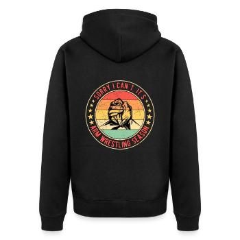 Armdrücken Armwrestling Arm Wrestling Season - Unisex Premium Bio Zip Hoodie - Schwarz - Hinten - Nico (187cm)