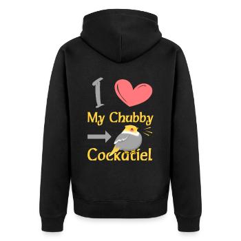J’aime mon cockatiel potelé - Veste à capuche bio Premium Unisexe - noir - Dos - Nico (187cm)
