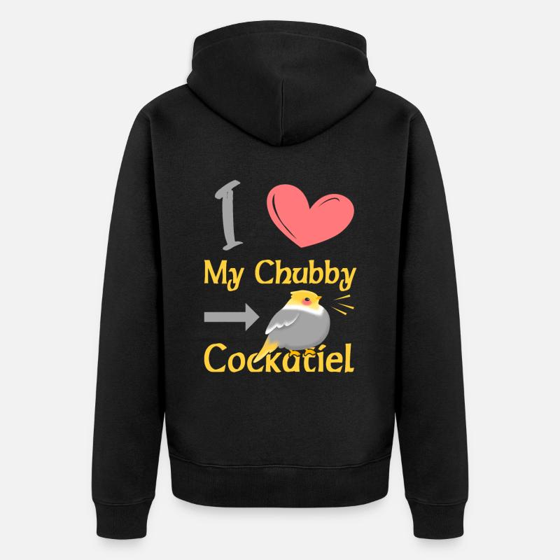 J’aime mon cockatiel potelé - Veste à capuche bio Premium Unisexe - noir