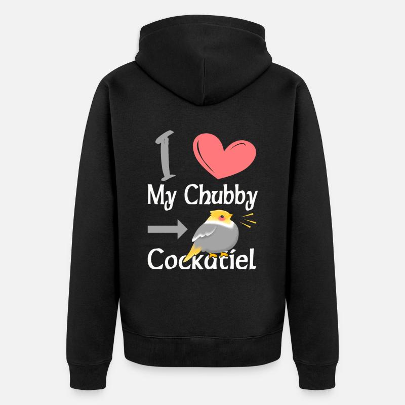 J’aime mon cockatiel potelé - Veste à capuche bio Premium Unisexe - noir