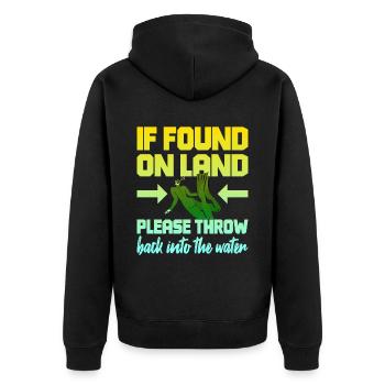 Fun Diver Diving Snorkeling - Unisex Premium Organic Zip Hoodie - black - Back - Nico (187cm)