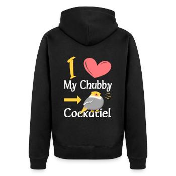 J’aime mon cockatiel potelé - Veste à capuche bio Premium Unisexe - noir - Dos - Nico (187cm)