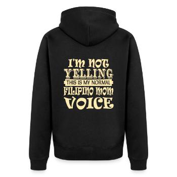 Philippinische Mutter - Unisex Premium Bio Zip Hoodie - Schwarz - Hinten - Nico (187cm)
