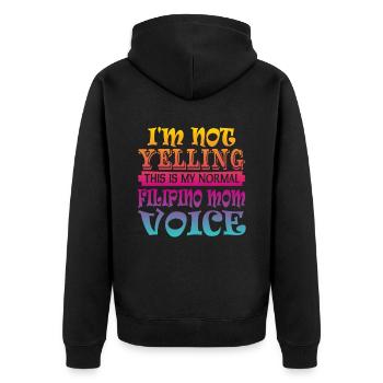 Philippinische Mutter - Unisex Premium Bio Zip Hoodie - Schwarz - Hinten - Nico (187cm)
