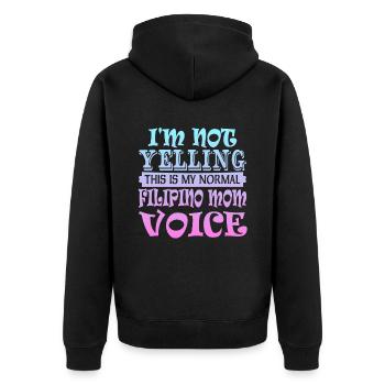 Philippinische Mutter - Unisex Premium Bio Zip Hoodie - Schwarz - Hinten - Nico (187cm)