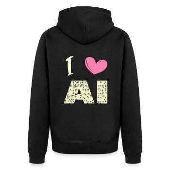 J’aime l’IA - Veste à capuche bio Premium Unisexe - noir - Dos - Nico (187cm)