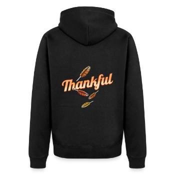 Brown Turkey Feathers Logo reconnaissant pour - Veste à capuche bio Premium Unisexe - noir - Dos - Nico (187cm)