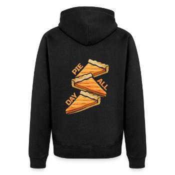 Pumpkin Pie All Day On Thanksgiving - Unisex Premium Organic Zip Hoodie - black - Back - Nico (187cm)