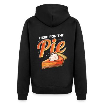 Pumpkin Pie Lover Here for the Pie with Cream - Unisex Premium Organic Zip Hoodie - black - Back - Nico (187cm)