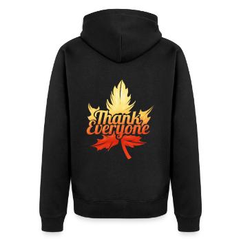 Brown Maple Leave Merci à tous à l’occasion de l’Action de grâce - Veste à capuche bio Premium Unisexe - noir - Dos - Nico (187cm)