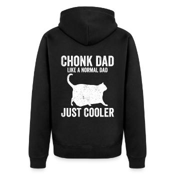 Chonk Meme Katze - Unisex Premium Bio Zip Hoodie - Schwarz - Hinten - Nico (187cm)