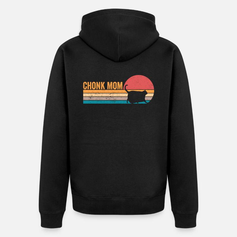 Chonk Meme Chat Chonk Maman - Veste à capuche bio Premium Unisexe - noir