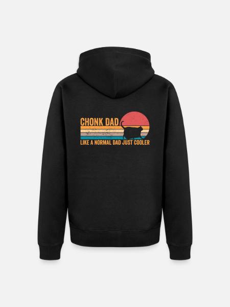 Chonk Meme Cat - Unisex Premium Organic Zip Hoodie - black