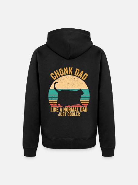 Chonk Meme Cat - Unisex Premium Organic Zip Hoodie - black