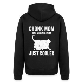 Chonk Meme Katze - Unisex Premium Bio Zip Hoodie - Schwarz - Hinten - Nico (187cm)