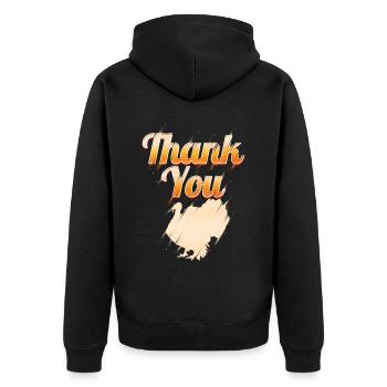Merci Turquie Thanksgiving - Veste à capuche bio Premium Unisexe - noir - Dos - Nico (187cm)