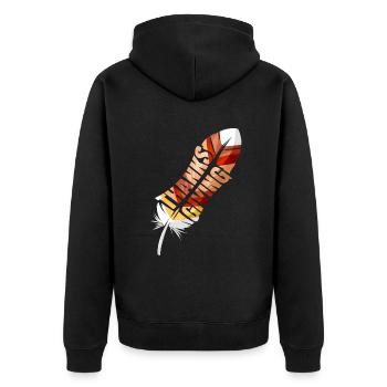 Noble Colorful Turkey Feather Thanksgiving - Veste à capuche bio Premium Unisexe - noir - Dos - Nico (187cm)