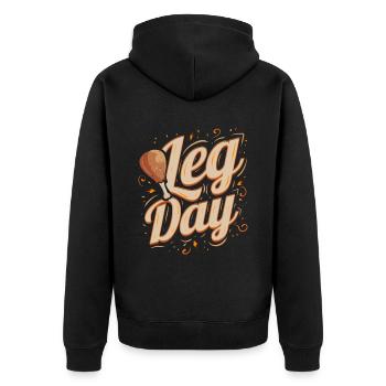 Dinde Tambour Jambe Jour de Thanksgiving - Veste à capuche bio Premium Unisexe - noir - Dos - Nico (187cm)