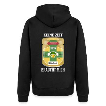 Imker Lustiger Spruch Mein Honig Braucht Mich - Unisex Premium Bio Zip Hoodie - Schwarz - Hinten - Nico (187cm)
