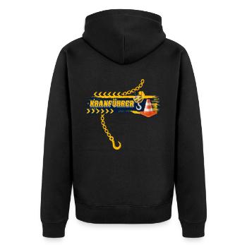 Kranführer Kran Kranfahrer - Unisex Premium Bio Zip Hoodie - Schwarz - Hinten - Nico (187cm)