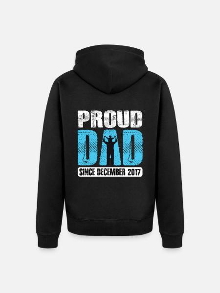 Proud Dad Since December 2017 - Unisex Premium Organic Zip Hoodie - black