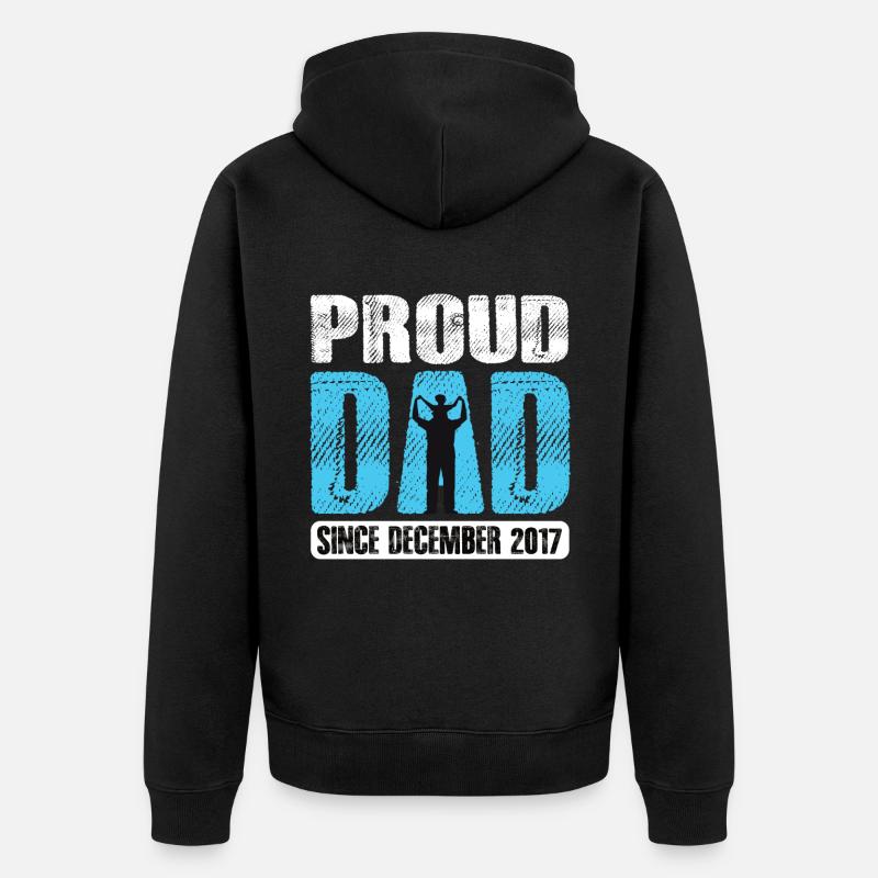 Proud Dad Since December 2017 - Unisex Premium Bio Zip Hoodie - Schwarz
