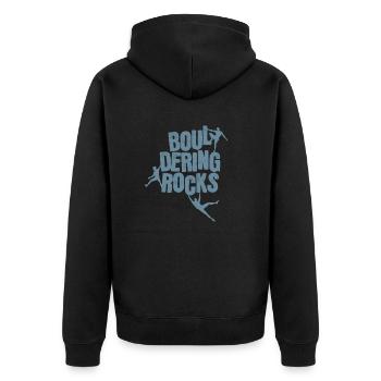 Bouldering Rocks Bouldering Climbing Hobby - Unisex Premium Organic Zip Hoodie - black - Back - Nico (187cm)