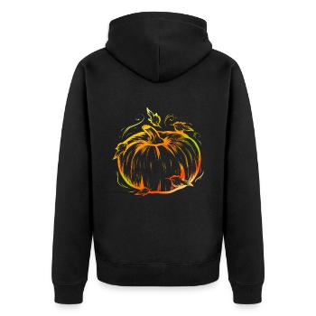 Citrouille Halloween Thanksgiving - Veste à capuche bio Premium Unisexe - noir - Dos - Nico (187cm)