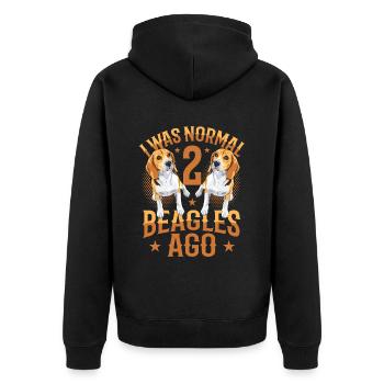 I was normal in front of 2 beagles. - Unisex Premium Organic Zip Hoodie - black - Back - Nico (187cm)