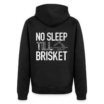Brisketliebhaber, Briskets, BBQ - Unisex Premium Organic Zip Hoodie - black - Back - Nico (187cm)