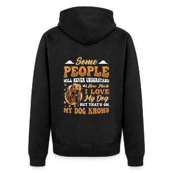 J’adore mon chien, Cocker Spaniel. - Veste à capuche bio Premium Unisexe - noir - Dos - Nico (187cm)