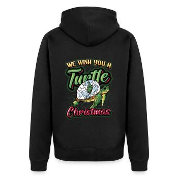 We wish you a Christmas rich in turtles. - Unisex Premium Organic Zip Hoodie - black - Back - Nico (187cm)