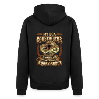 C’est de moi que vous devriez vous inquiéter. - Veste à capuche bio Premium Unisexe - noir - Dos - Nico (187cm)