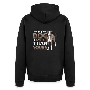 Mon chien est plus rapide que votre lévrier. - Veste à capuche bio Premium Unisexe - noir - Dos - Nico (187cm)